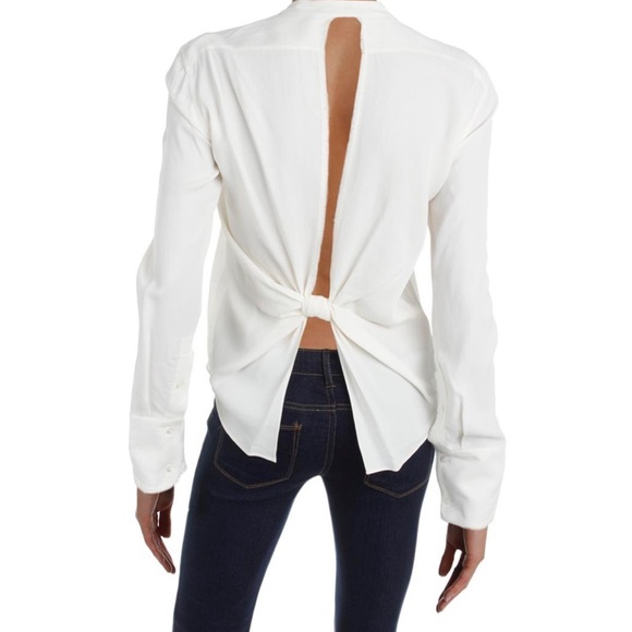 HELMUT LANG Black Button Down Open Back Blouse XS - Picture 9 of 9